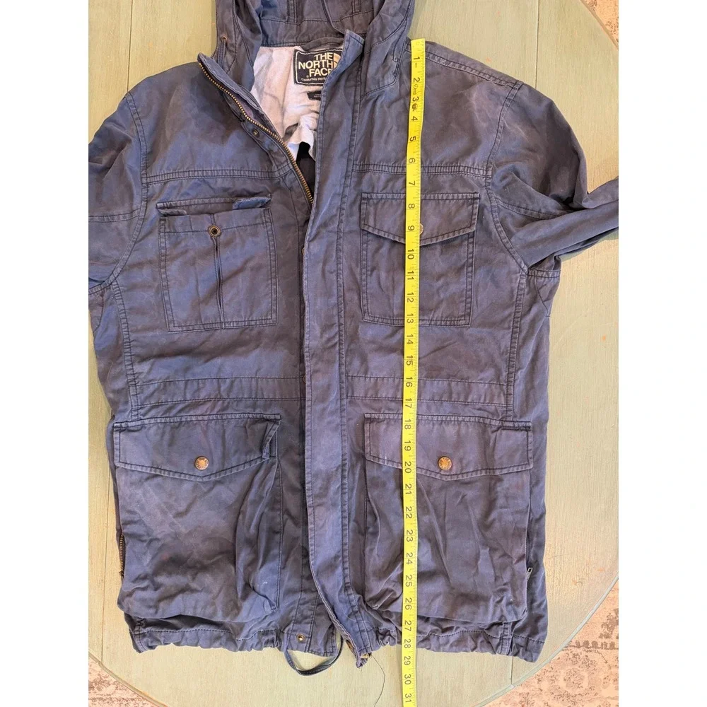 The North Face Mens Navy Blue California Heritage Field Jacket Hooded Size M